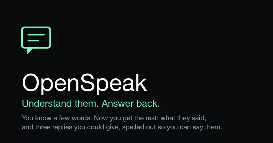 OpenSpeak screen