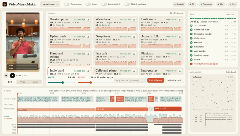 VideoMusicMaker screen